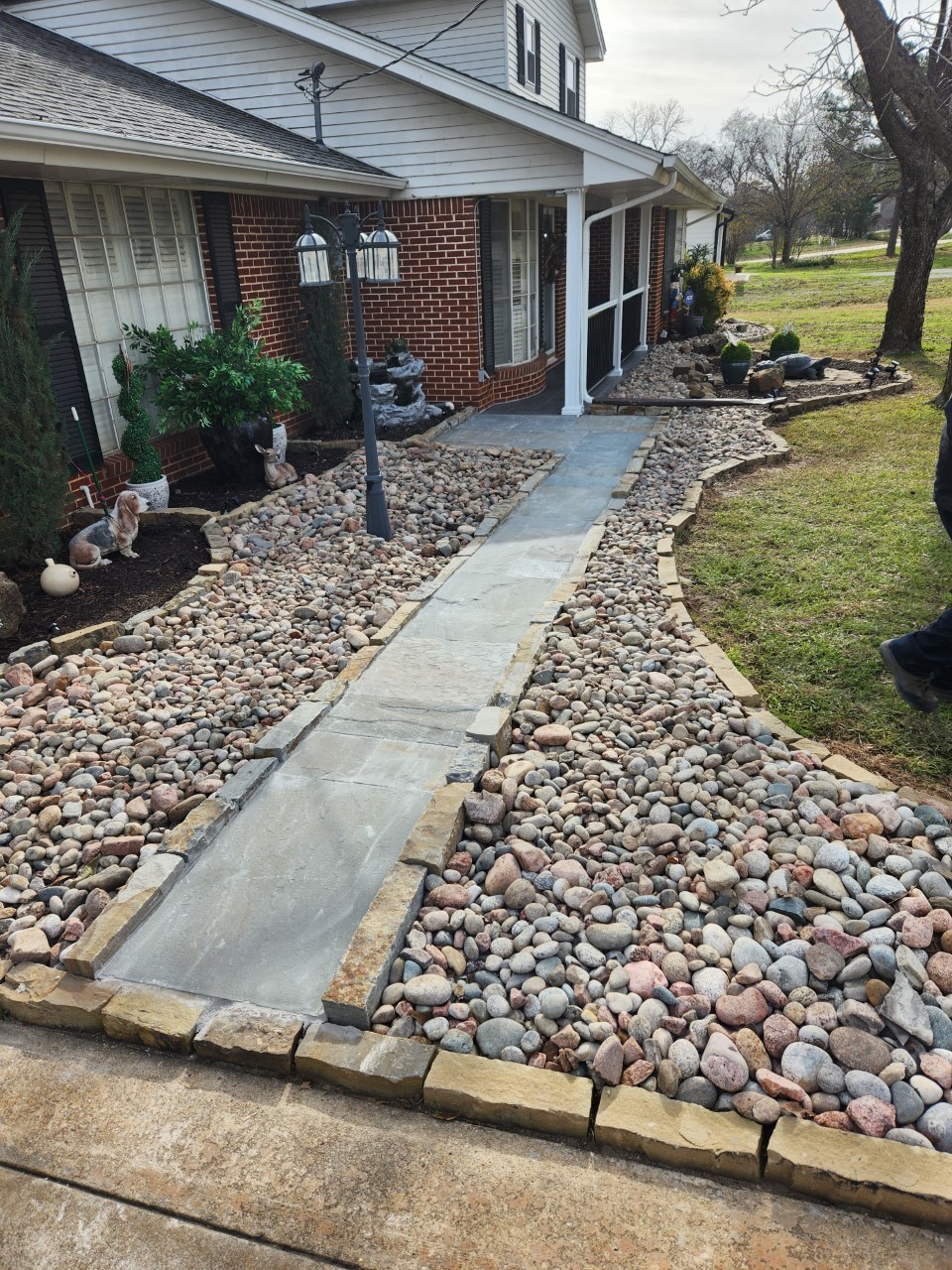 Rockscaping Outside Of House